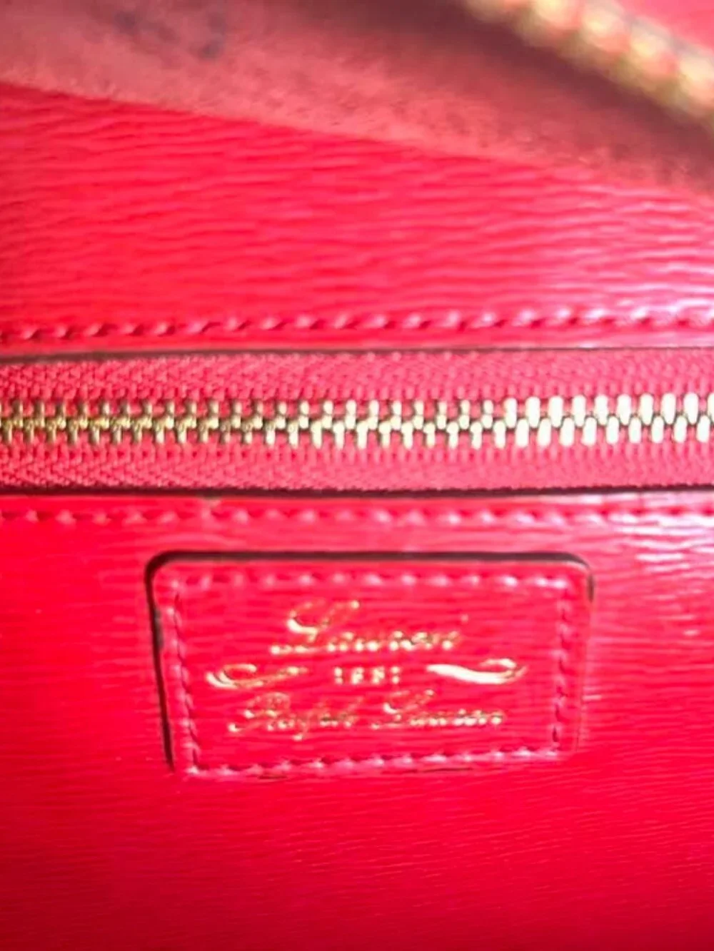 Red Leather Tote by Lauren Ralph Lauren